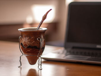 Close-up of drink on table