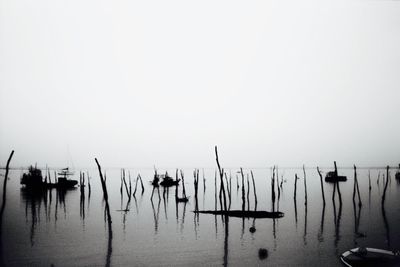 Scenic view of lake against clear sky