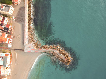 High angle view of sea