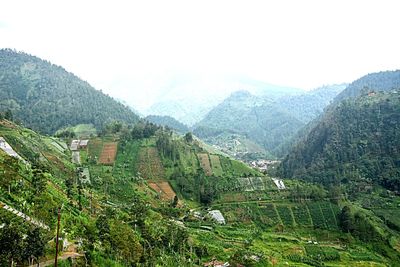 Scenic view of landscape and mountains against sky