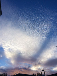 Low angle view of sky during sunset