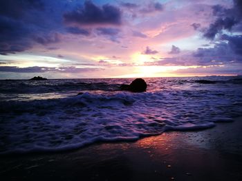 View of sea at sunset