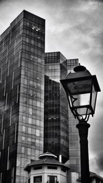 Low angle view of modern building against sky