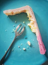 High angle view of ice cream on table