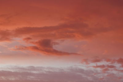 Low angle view of dramatic sky during sunset