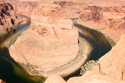 High angle view of horseshoe bend