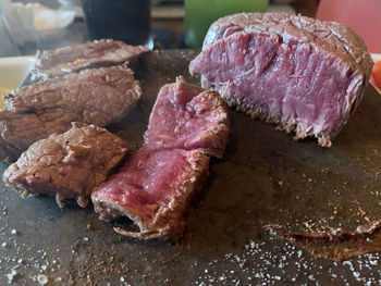 Close-up of food on table