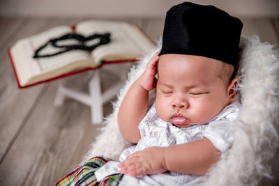 Portrait of cute baby girl