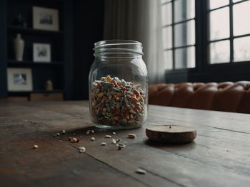 Close-up of food on table