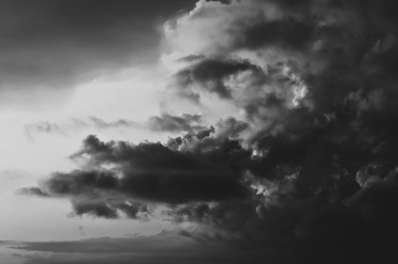 LOW ANGLE VIEW OF STORM CLOUDS