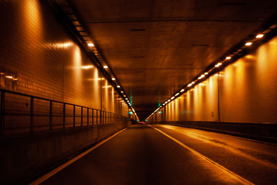 Empty road in tunnel