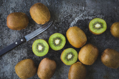 Fresh kiwis on table