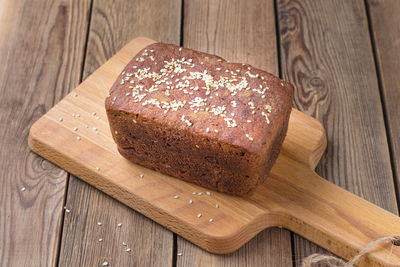 High angle view of breakfast on table