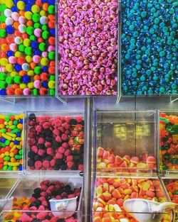 Full frame shot of colorful candies in store