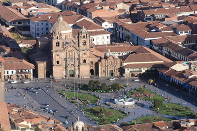 High angle view of town