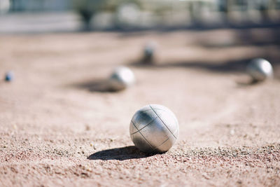 Close-up of ball on field