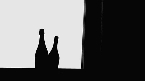 Close-up of silhouette people against window at home