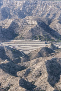 High angle view of a land