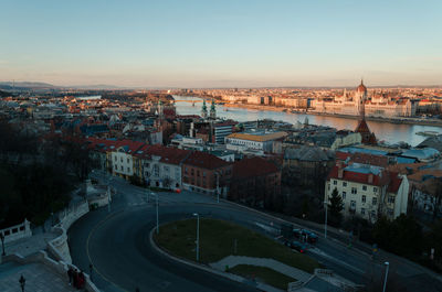 High angle view of city