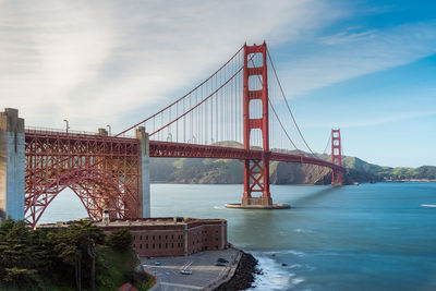 Golden gate bridge against sky