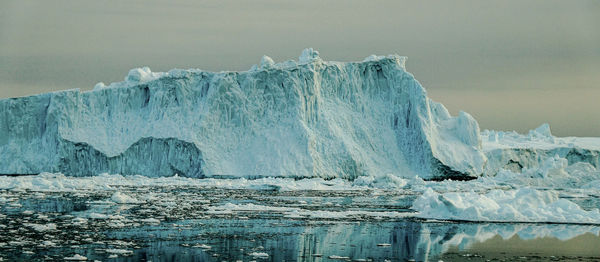 Scenic view of iceberg against sky