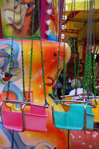 Close-up of carousel in amusement park