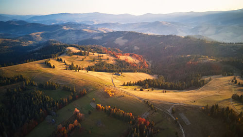 High angle view of road amidst landscape