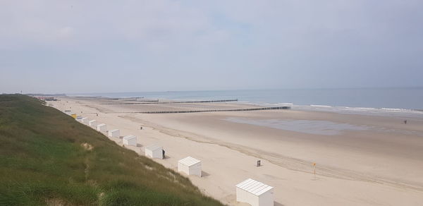 High angle view of beach against sky