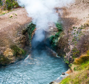 Scenic view of waterfall