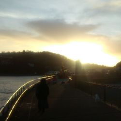 View of river at sunset