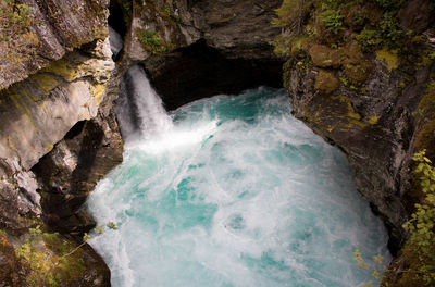 Scenic view of waterfall