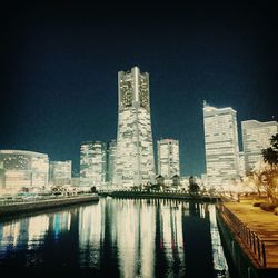 View of river with buildings in background