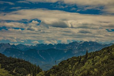 Scenic view of mountains against sky