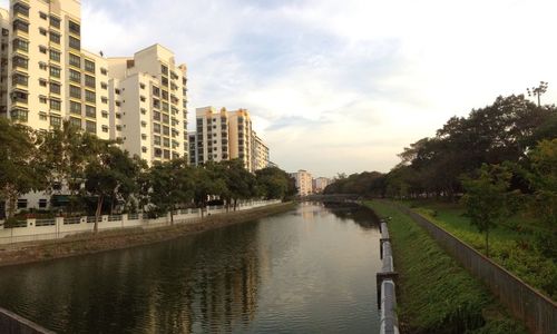 Reflection of buildings in canal