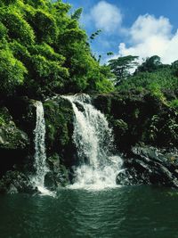 Scenic view of waterfall