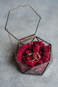 Close-up of christmas decorations on table