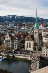 Buildings in city against sky