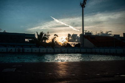 Buildings at sunset