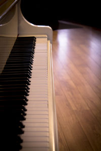 High angle view of grand piano at home