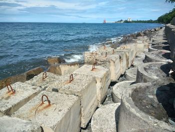 Panoramic view of beach