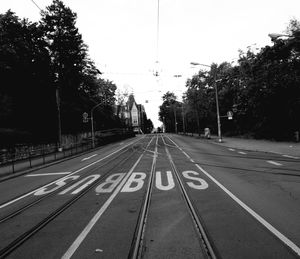 Empty road against clear sky