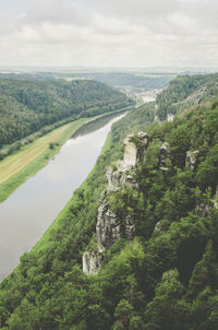 High angle view of landscape against sky