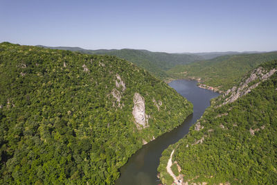 Scenic view of mountains against clear sky