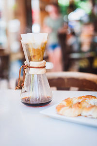 Close-up of food on table