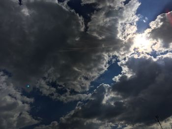 Low angle view of cloudy sky