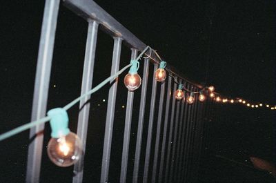 Illuminated lights at night