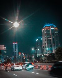 City street and buildings at night