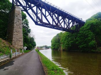 View of bridge over river against sky