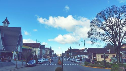 Road along buildings