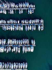 High angle view of the port